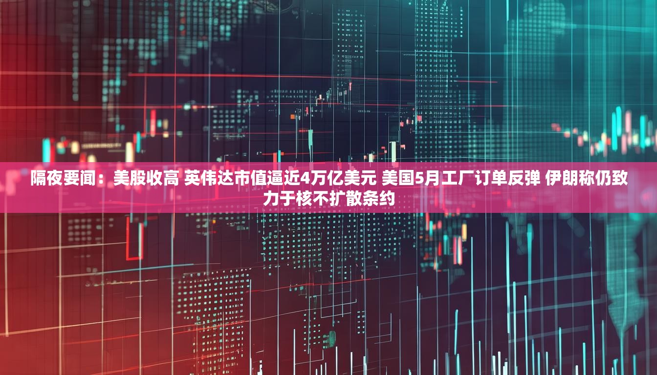 隔夜要闻：美股收高 英伟达市值逼近4万亿美元 美国5月工厂订单反弹 伊朗称仍致力于核不扩散条约