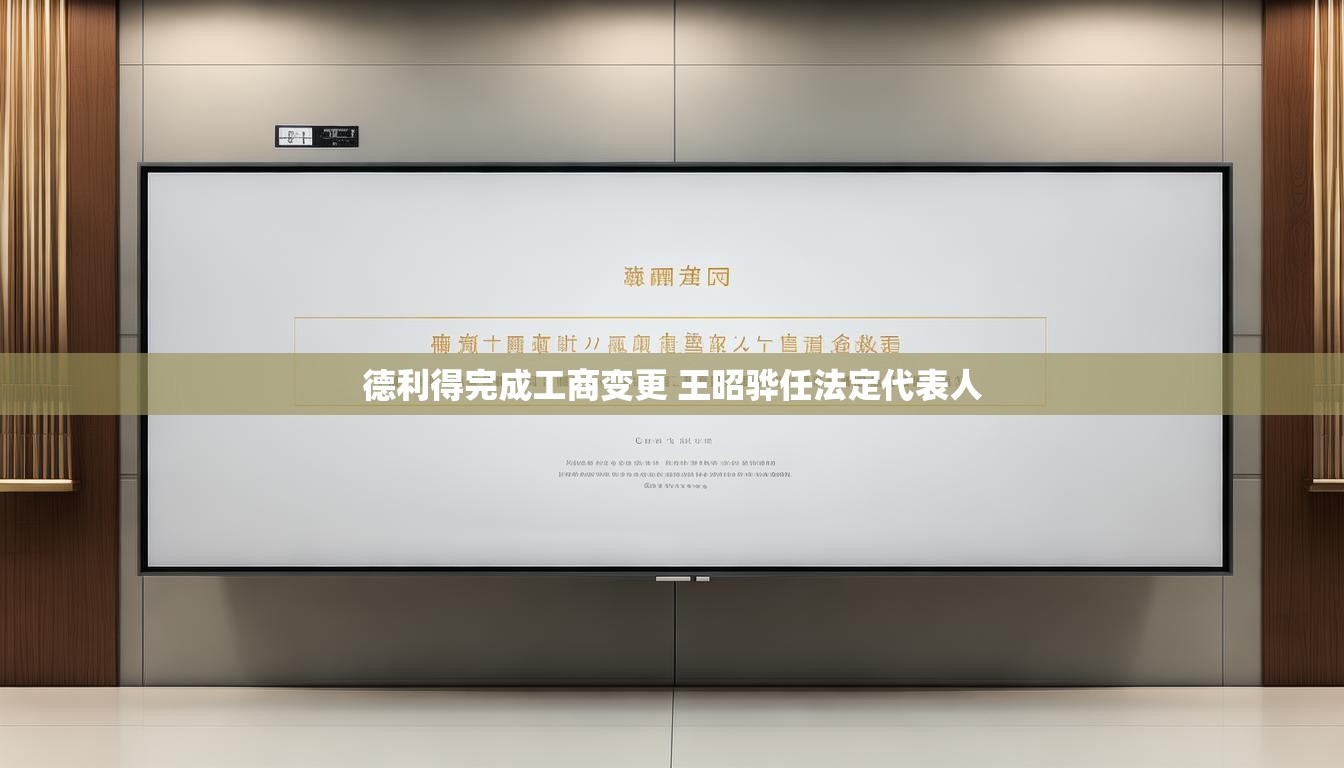 德利得完成工商变更 王昭骅任法定代表人