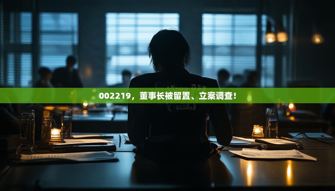002219，董事长被留置、立案调查！